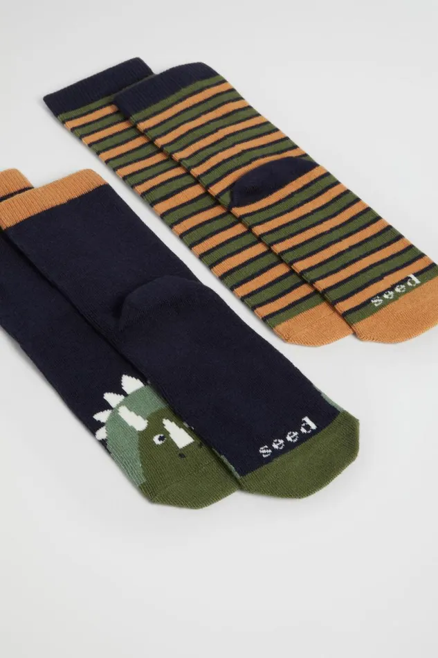 Socks Boy Seed Heritage Dino Sock 2 Pack Multi