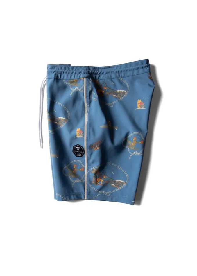 Soren Wavy West 13quot Kids Boardshort Tidal Blue Men Vissla Youth