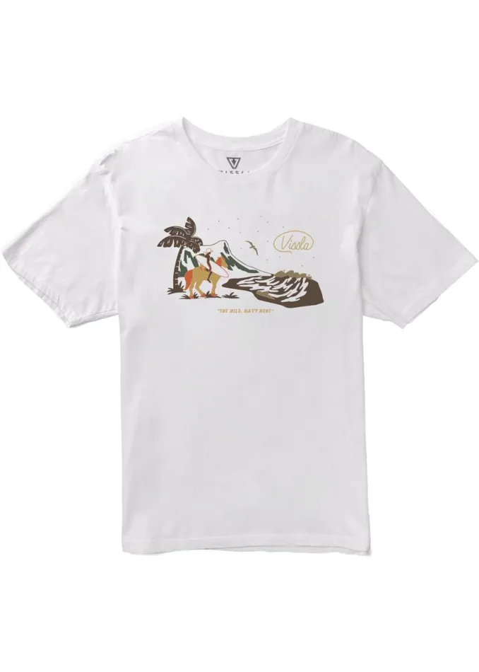 Soren Wavy West Organic Tee White Men Vissla Tees