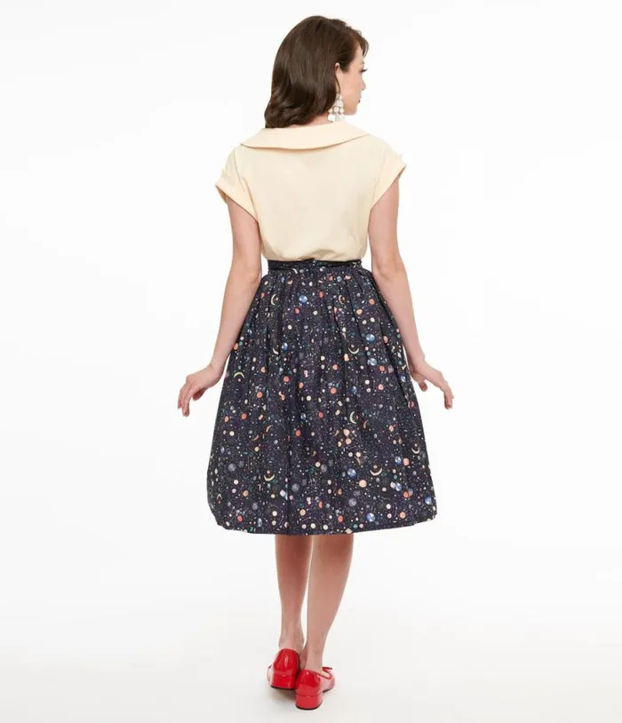 Space Print Gellar Swing Skirt Clothing Unique Vintage Skirts