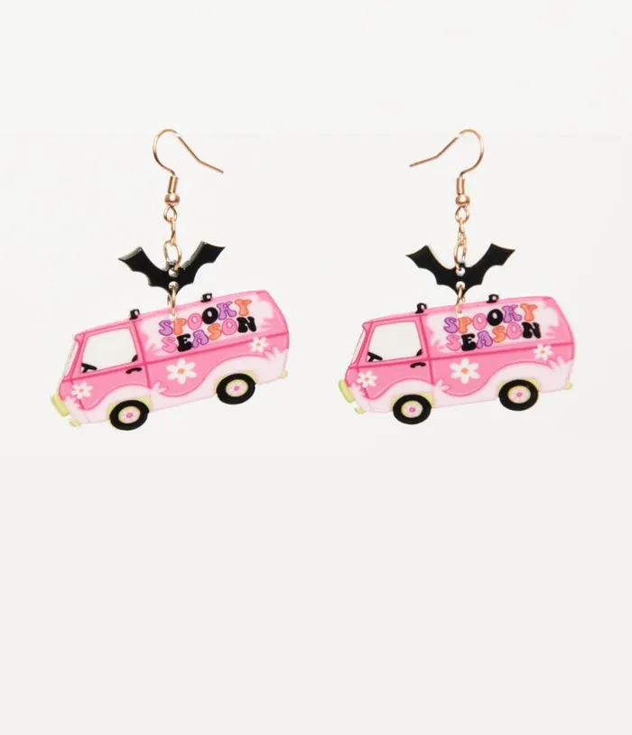 Spooky Season Mystery Van Earrings Accessories Unique Vintage Earrings