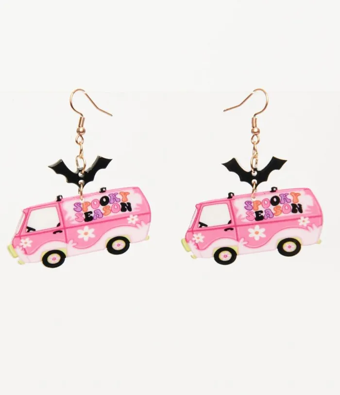 Spooky Season Mystery Van Earrings Accessories Unique Vintage Earrings