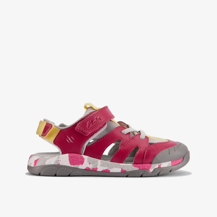 Steggy Roar Kid Pink Combination Kids Clarks Sandals