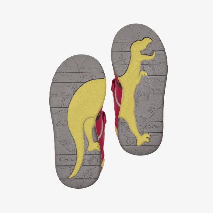Steggy Roar Kid Pink Combination Kids Clarks Sandals