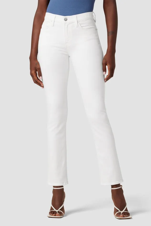 Straight Women Hudson Jeans Nico MidRise Straight Ankle Jean White