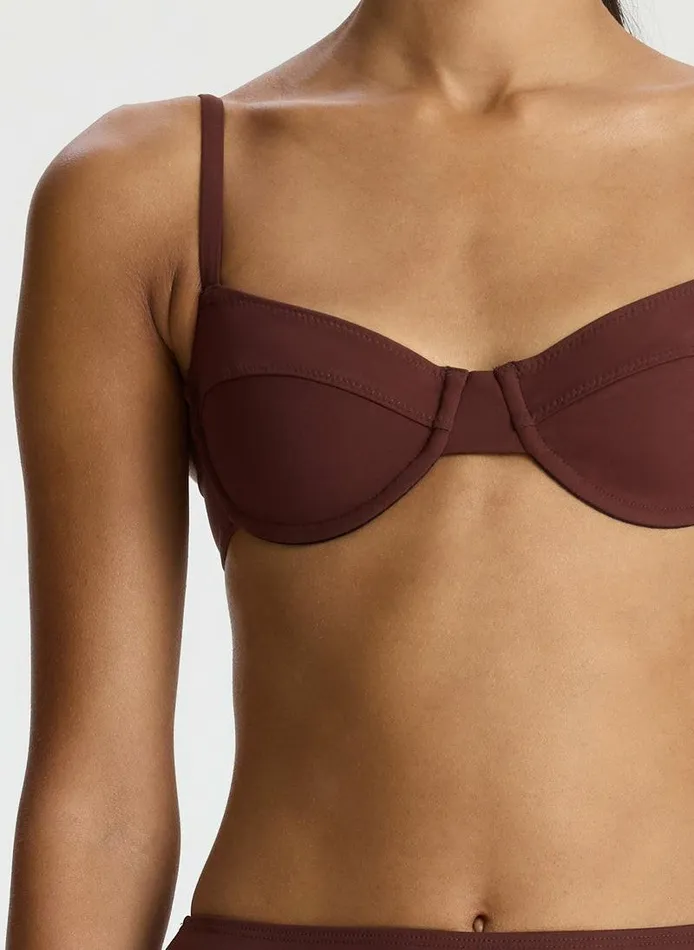 Suits Women ALC Dylan Bikini Top Carob Suits Women ALC Dylan Bikini Top Carob