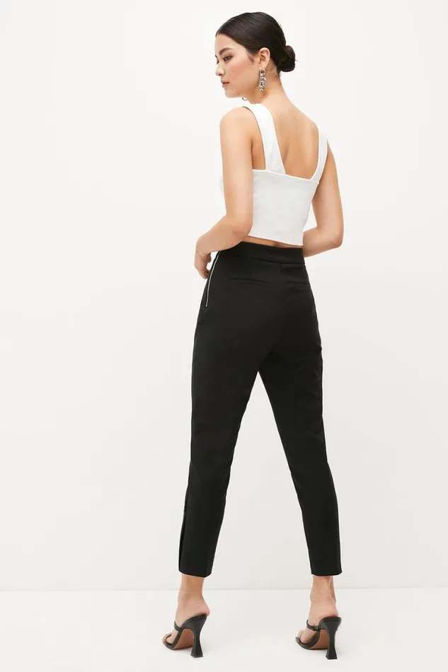 Suits Women Karen Millen Petite Essential Techno Woven Crop Trouser Black