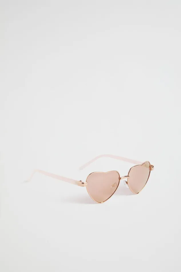 Sunglasses and Goggles Girl Seed Heritage Metallic Heart Sunglasses Dusty Rose