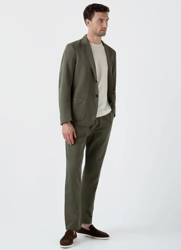 SUNSPEL Jackets and Coats Cotton Linen Blazer Khaki 8211 Men