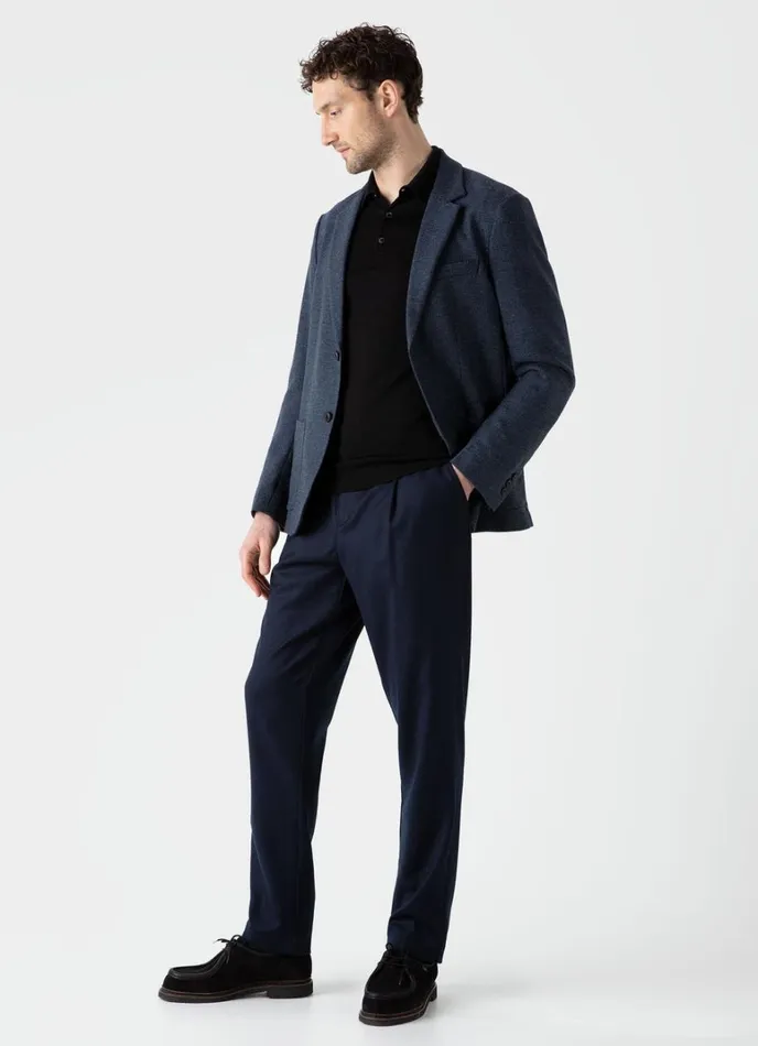 SUNSPEL Jackets and Coats Textured Wool Blazer Blue Melange 8211 Men