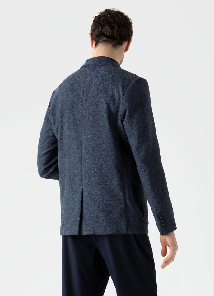 SUNSPEL Jackets and Coats Textured Wool Blazer Blue Melange 8211 Men