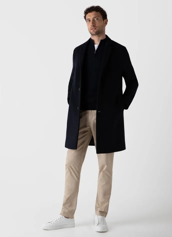 SUNSPEL Knitwear Cashmere Zip Neck Jumper Navy 8211 Men