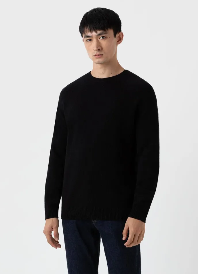 SUNSPEL Knitwear Lambswool Crew Neck Jumper Black 8211 Men