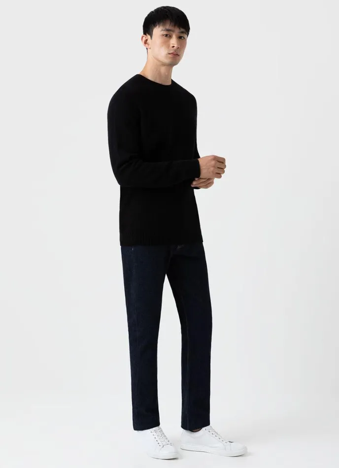 SUNSPEL Knitwear Lambswool Crew Neck Jumper Black 8211 Men