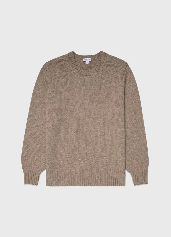 SUNSPEL Knitwear Roxburgh Cashmere Jumper Natural Brown 8211 Men