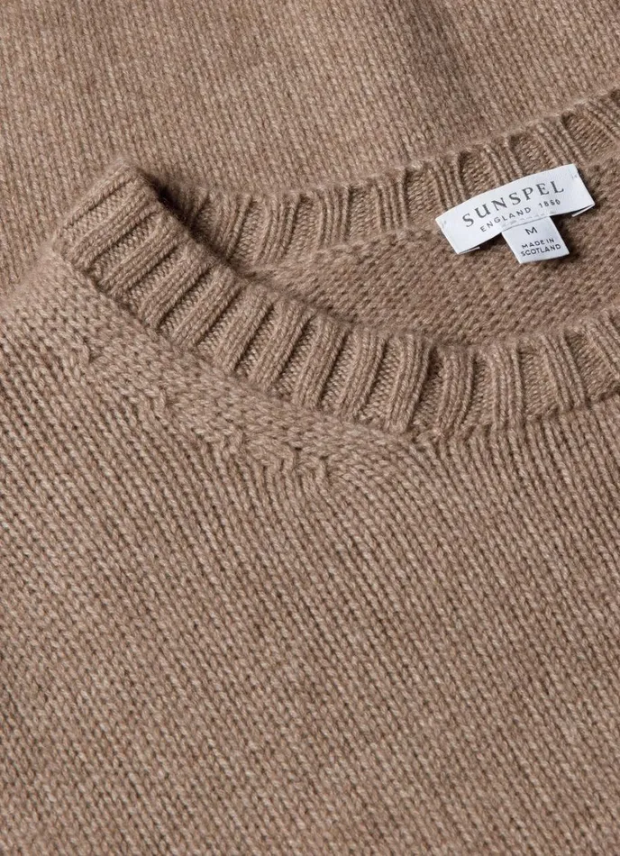 SUNSPEL Knitwear Roxburgh Cashmere Jumper Natural Brown 8211 Men