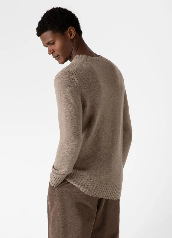 SUNSPEL Knitwear Roxburgh Cashmere Jumper Natural Brown 8211 Men