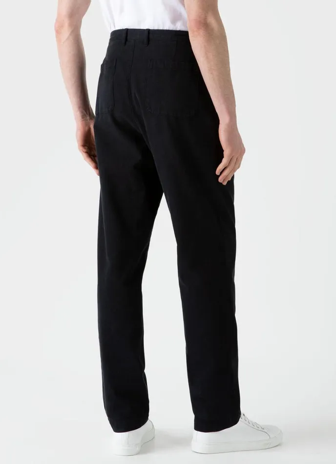 SUNSPEL Pants Brushed Cotton Chore Trouser Black 8211 Men