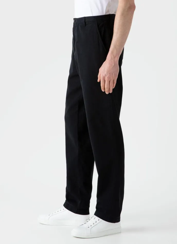 SUNSPEL Pants Brushed Cotton Chore Trouser Black 8211 Men
