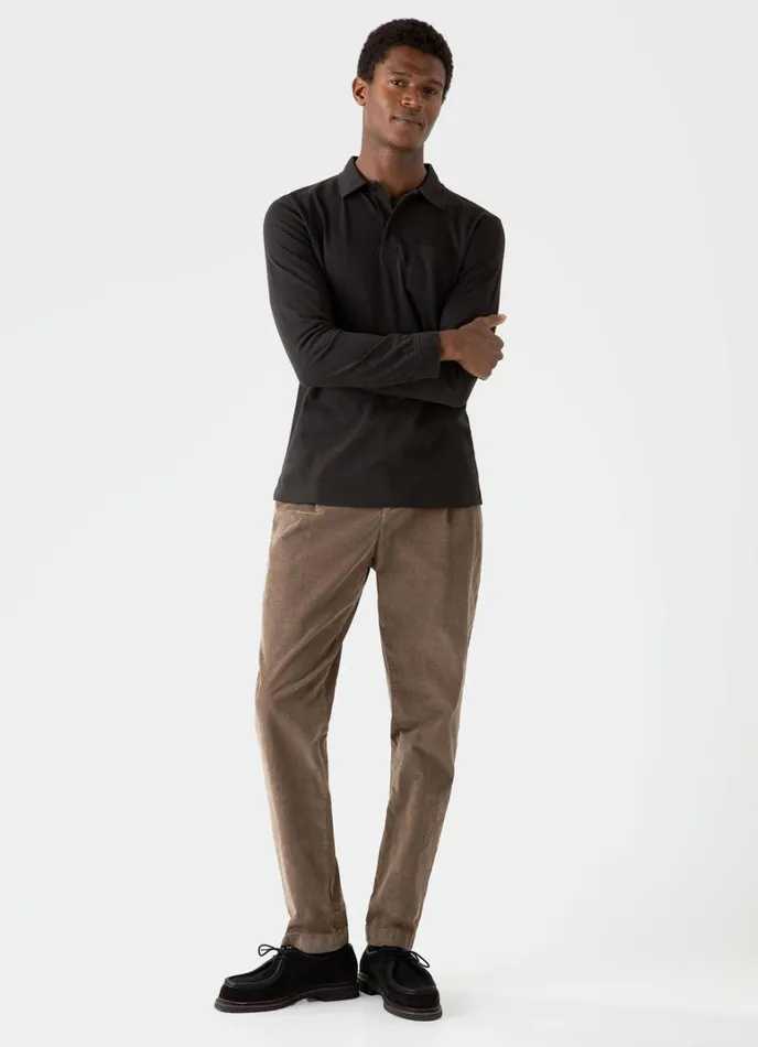 SUNSPEL Polo Shirts Long Sleeve Riviera Polo Shirt Coffee 8211 Men