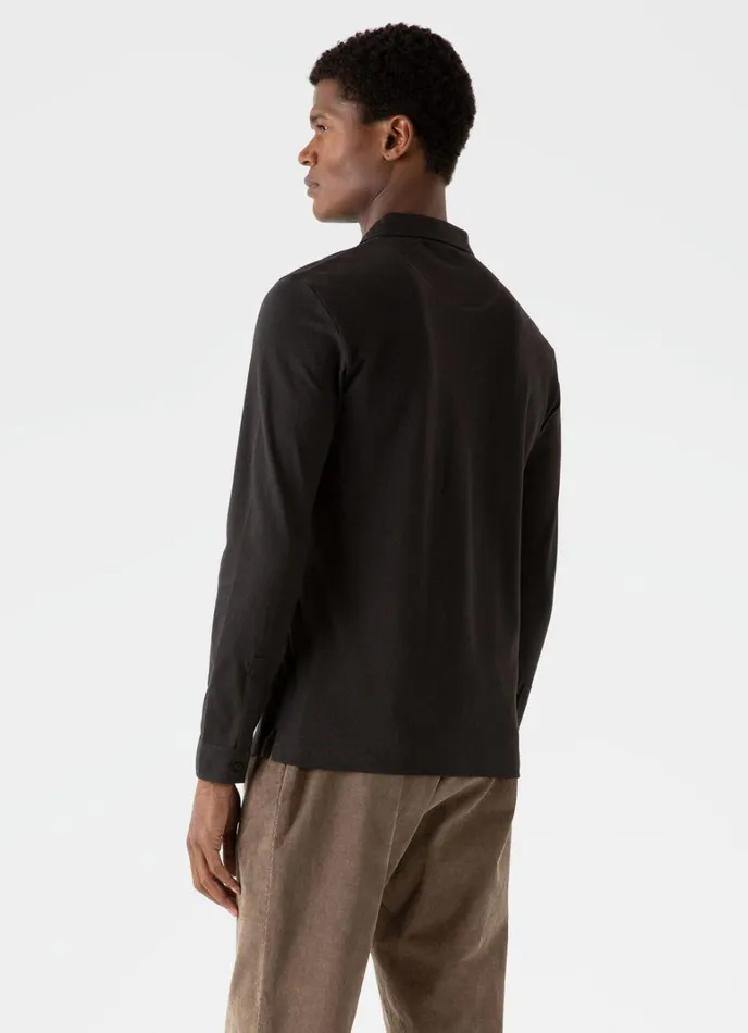 SUNSPEL Polo Shirts Long Sleeve Riviera Polo Shirt Coffee 8211 Men