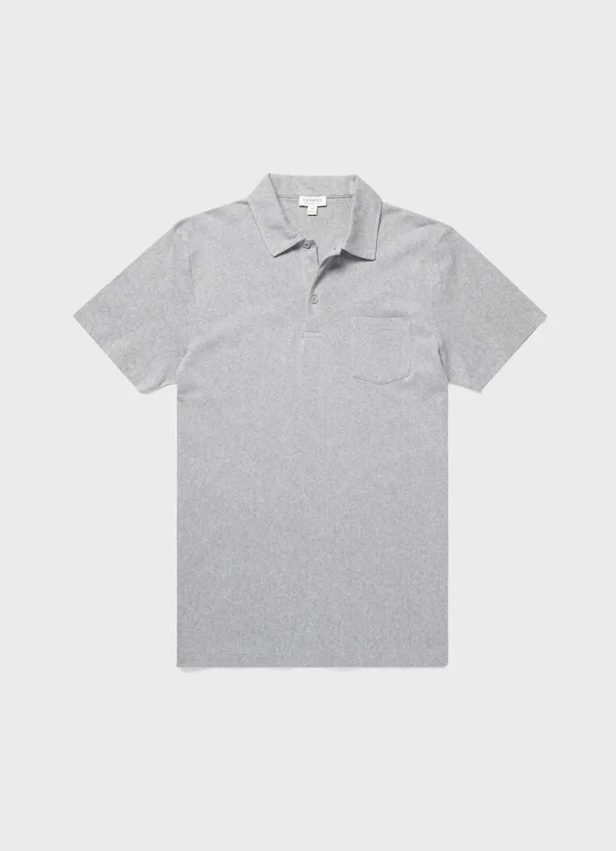 SUNSPEL Polo Shirts Riviera Polo Shirt Grey Melange 8211 Men