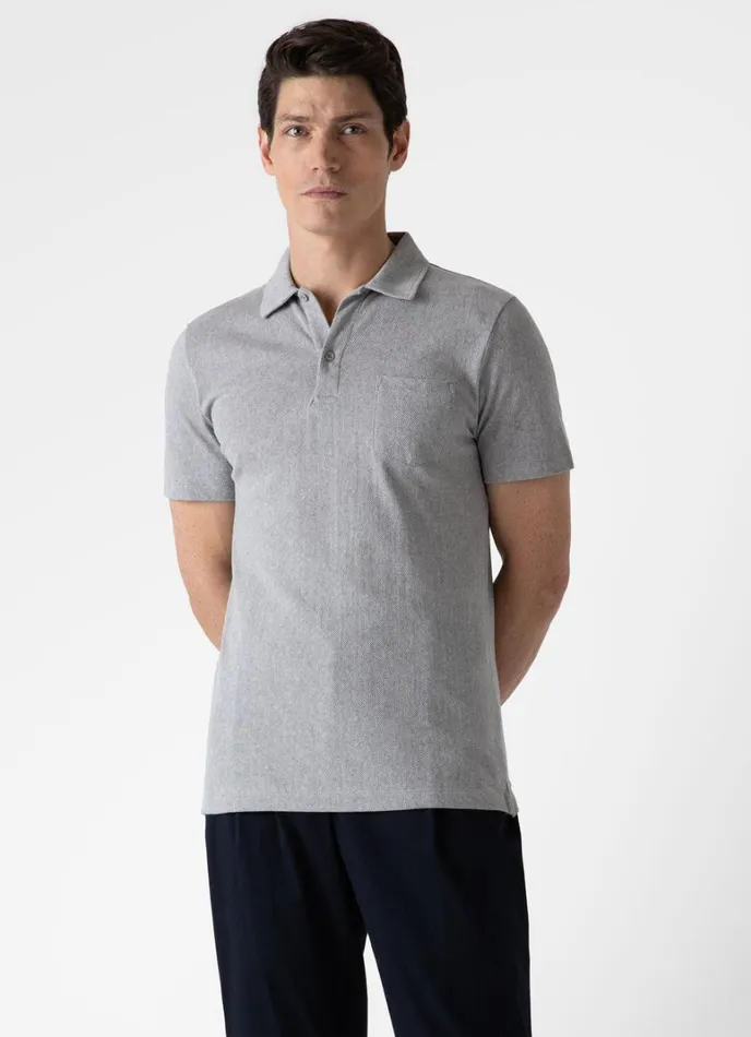 SUNSPEL Polo Shirts Riviera Polo Shirt Grey Melange 8211 Men
