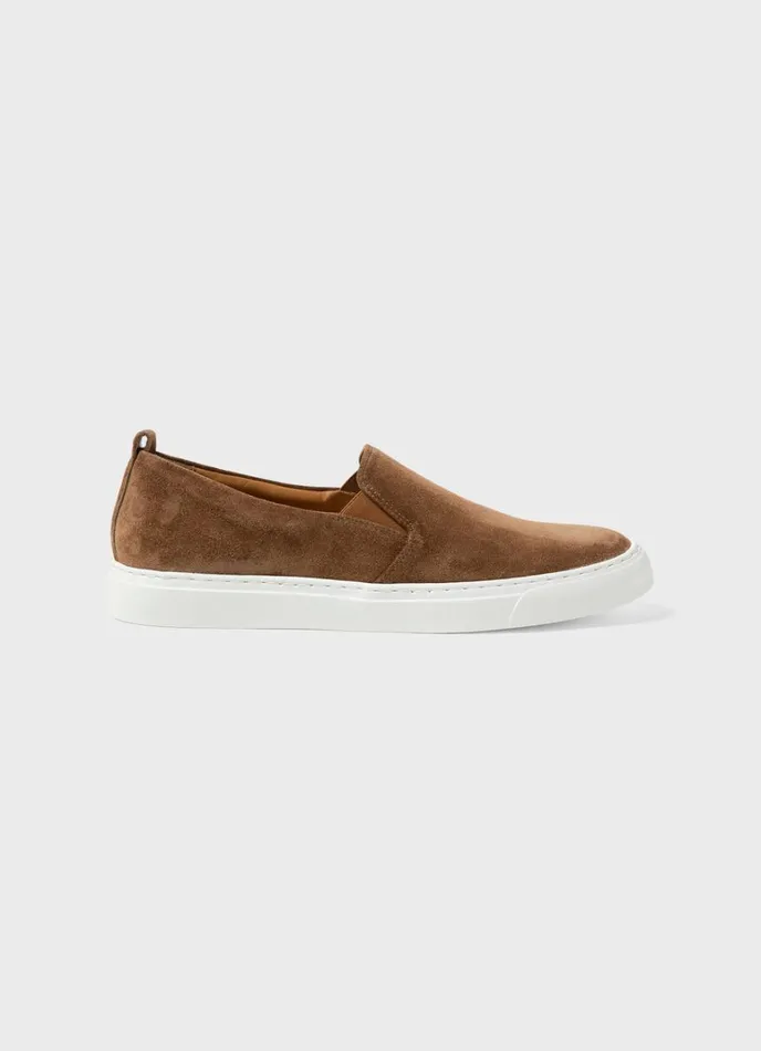 SUNSPEL Shoes Suede Slip On Trainer Dark Stone 8211 Men