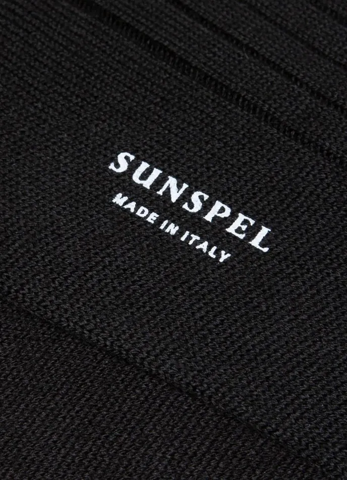 SUNSPEL Socks Merino Wool Ribbed Socks Black 8211 Men