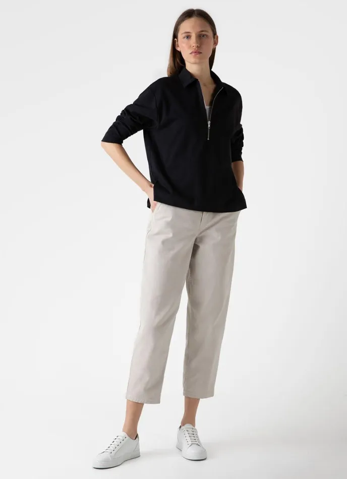SUNSPEL Sweatshirts and Sweatpants Half Zip Heavyweight Polo Black 8211 Women SUNSPEL Sweatshirts and Sweatpants Half Zip Heavyweight Polo Black 8211 Women