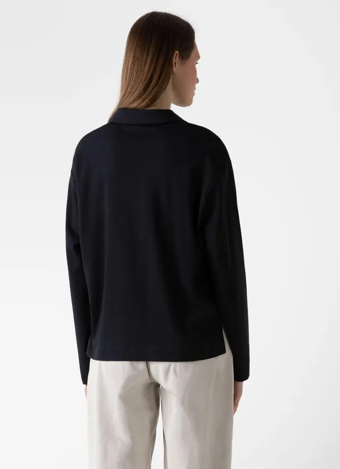 SUNSPEL Sweatshirts and Sweatpants Half Zip Heavyweight Polo Black 8211 Women