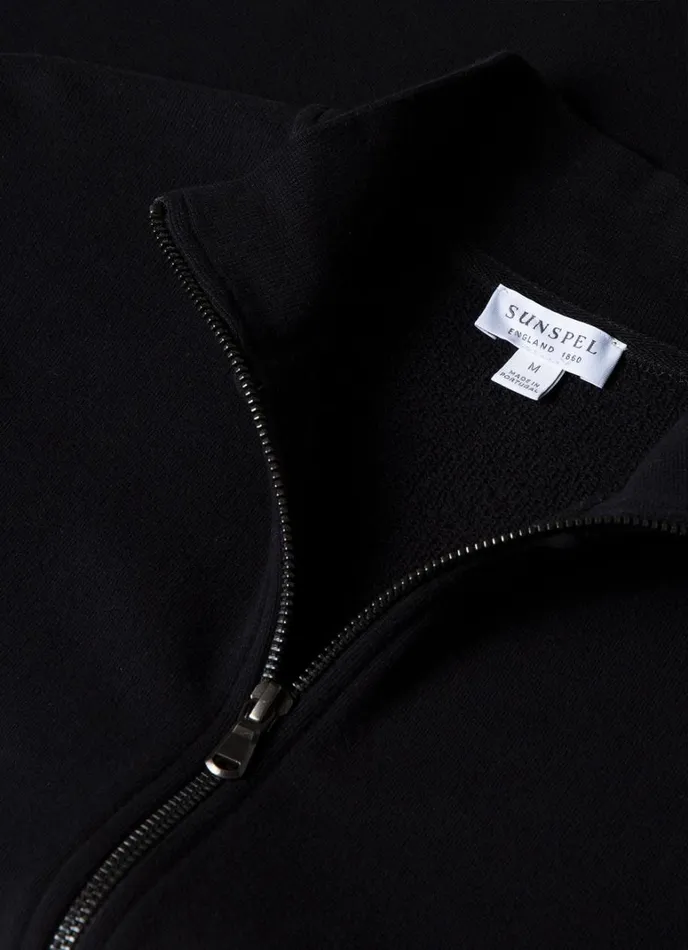 SUNSPEL Sweatshirts and Sweatpants Half Zip Loopback Sweatshirt Black 8211 Men