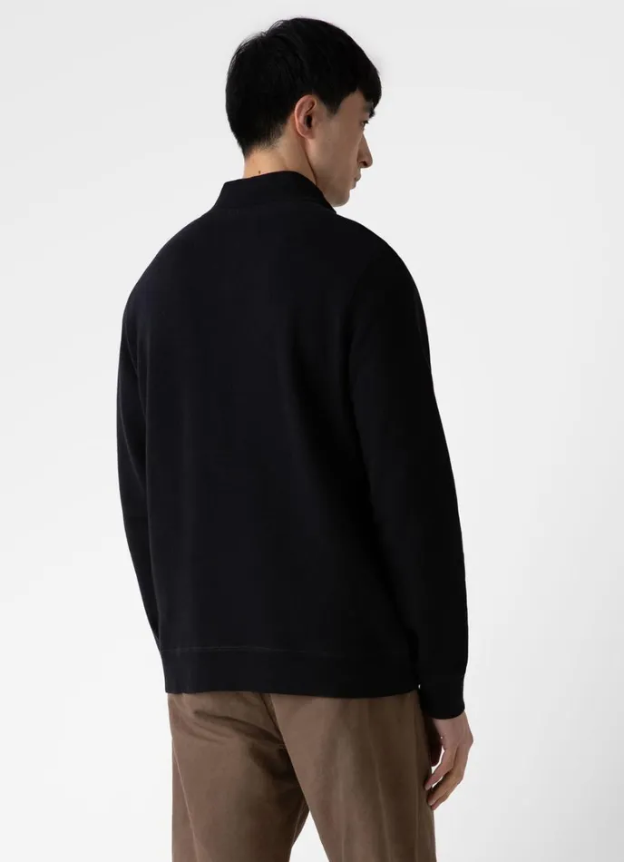 SUNSPEL Sweatshirts and Sweatpants Half Zip Loopback Sweatshirt Black 8211 Men
