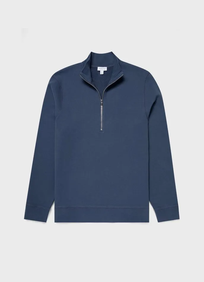 SUNSPEL Sweatshirts and Sweatpants Half Zip Loopback Sweatshirt Slate Blue 8211 Men