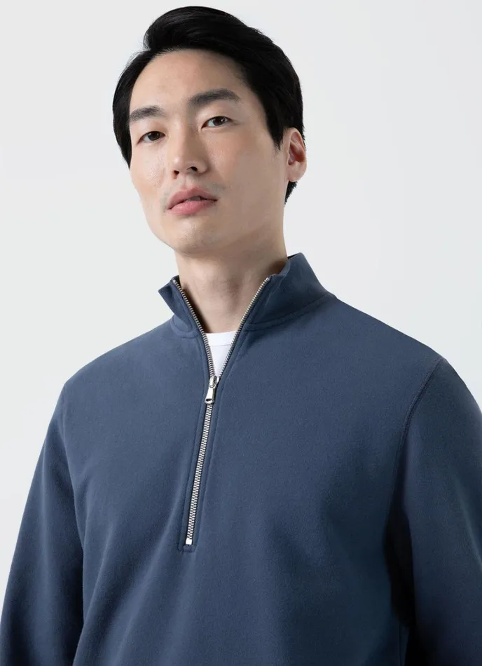 SUNSPEL Sweatshirts and Sweatpants Half Zip Loopback Sweatshirt Slate Blue 8211 Men