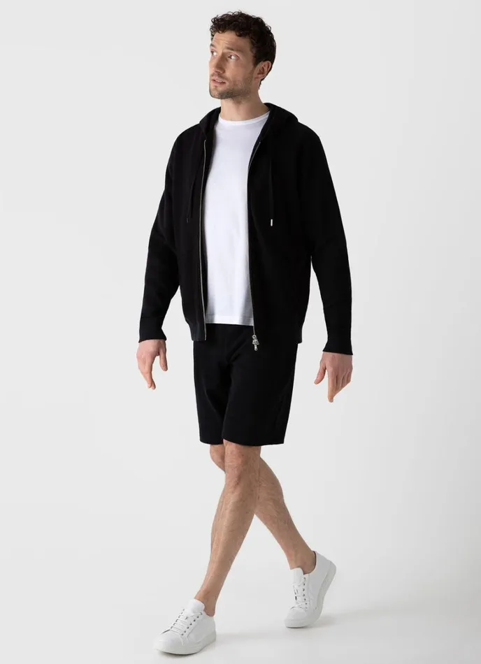 SUNSPEL Sweatshirts and Sweatpants Loopback Zip Hoodie Black 8211 Men