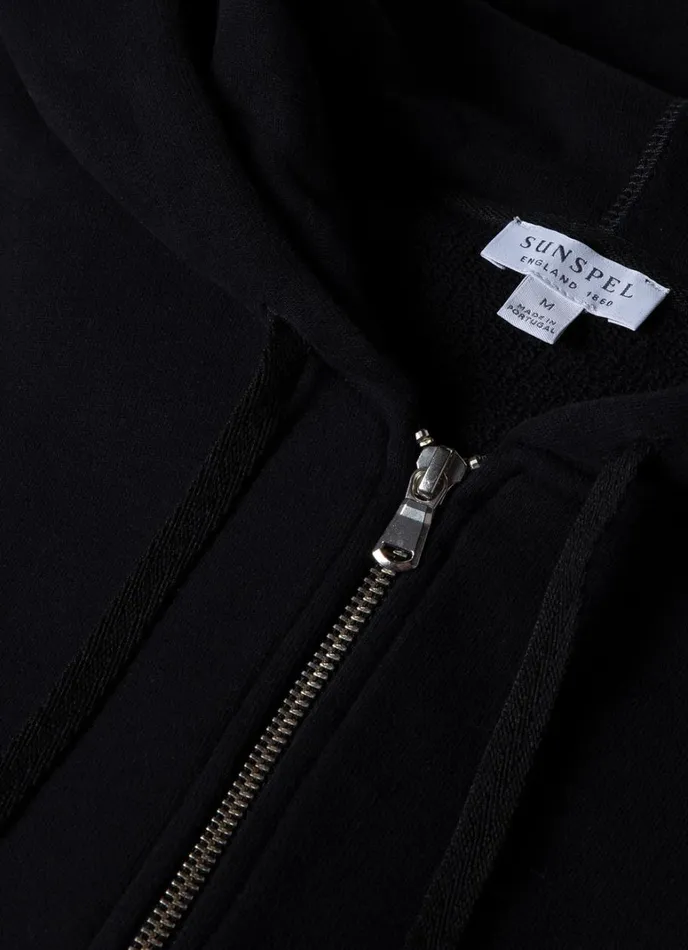 SUNSPEL Sweatshirts and Sweatpants Loopback Zip Hoodie Black 8211 Men