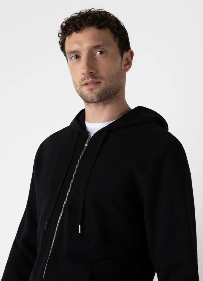 SUNSPEL Sweatshirts and Sweatpants Loopback Zip Hoodie Black 8211 Men
