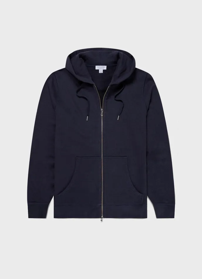 SUNSPEL Sweatshirts and Sweatpants Loopback Zip Hoodie Navy 8211 Men