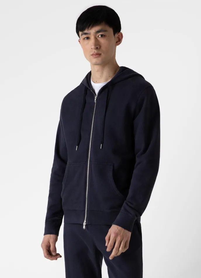 SUNSPEL Sweatshirts and Sweatpants Loopback Zip Hoodie Navy 8211 Men