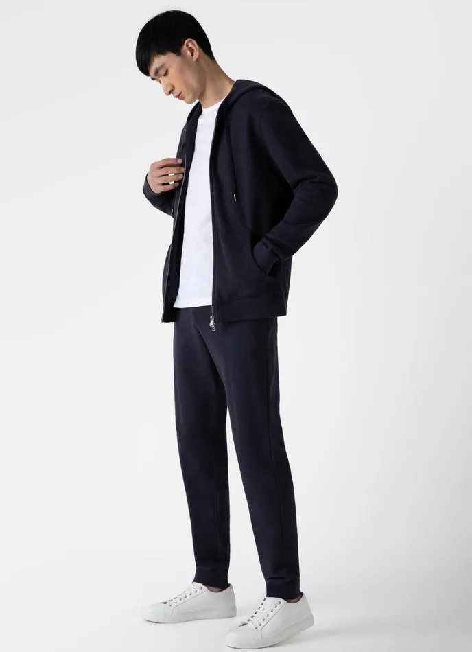 SUNSPEL Sweatshirts and Sweatpants Loopback Zip Hoodie Navy 8211 Men