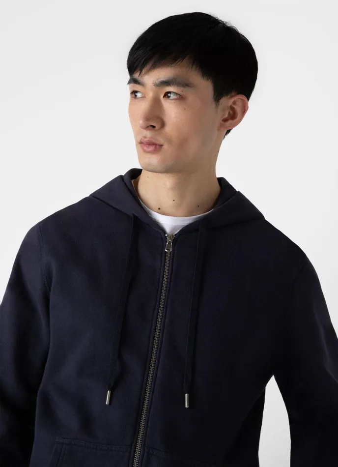 SUNSPEL Sweatshirts and Sweatpants Loopback Zip Hoodie Navy 8211 Men