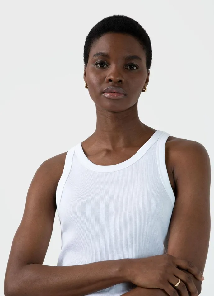 SUNSPEL Tshirts and Tops Ribbed Tank Top White 8211 Women