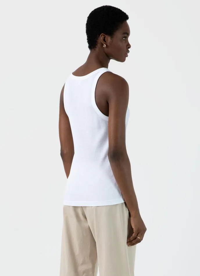 SUNSPEL Tshirts and Tops Ribbed Tank Top White 8211 Women