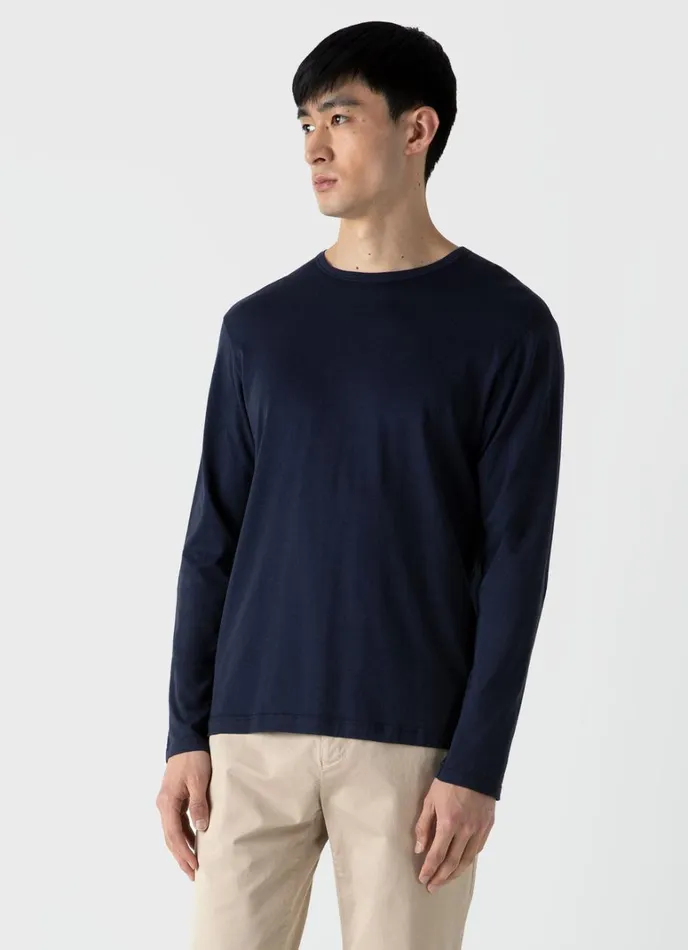 SUNSPEL Tshirts Long Sleeve Classic Tshirt Navy 8211 Men