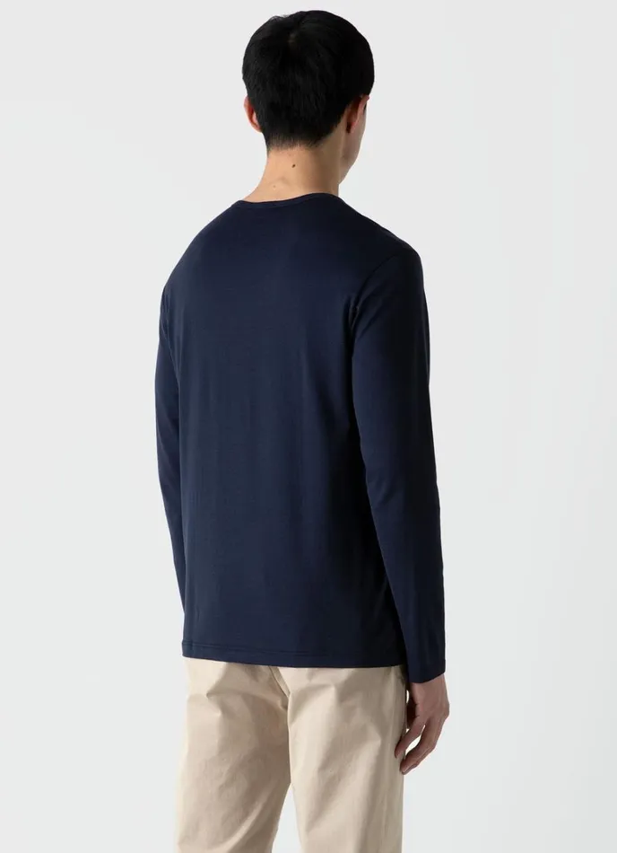 SUNSPEL Tshirts Long Sleeve Classic Tshirt Navy 8211 Men