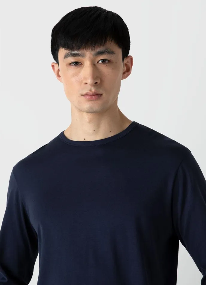 SUNSPEL Tshirts Long Sleeve Classic Tshirt Navy 8211 Men