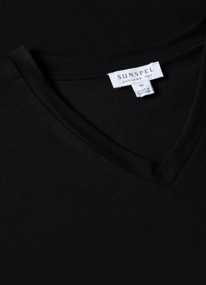 SUNSPEL Tshirts Riviera Midweight Vneck Tshirt Black 8211 Men