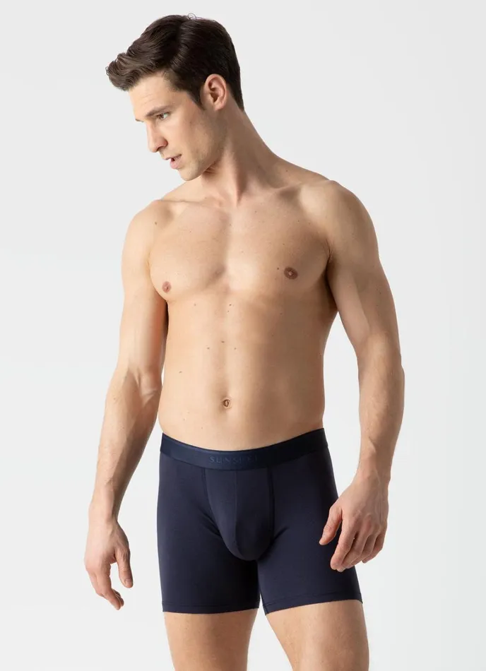 SUNSPEL Trunks and Shorts Long Cut Stretch Cotton Trunks Navy 8211 Men