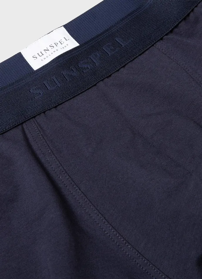 SUNSPEL Trunks and Shorts Long Cut Stretch Cotton Trunks Navy 8211 Men